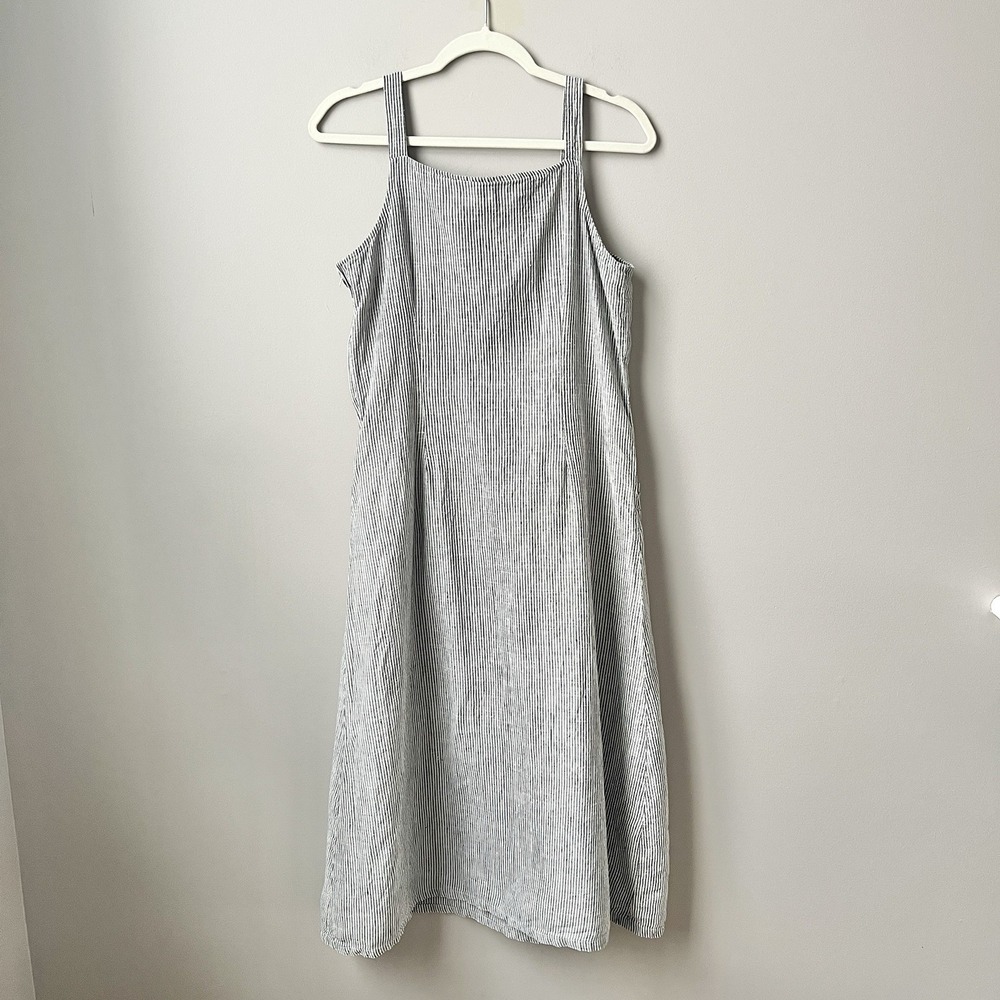 Vintage striped linen dress with pockets! - Picture 2 of 12